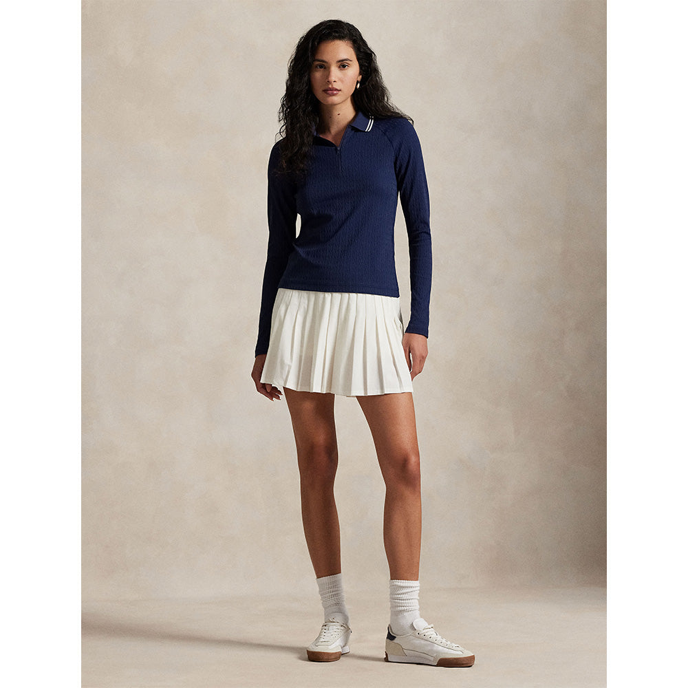 Women's Cable Long Sleeve 1/4 Zip Polo