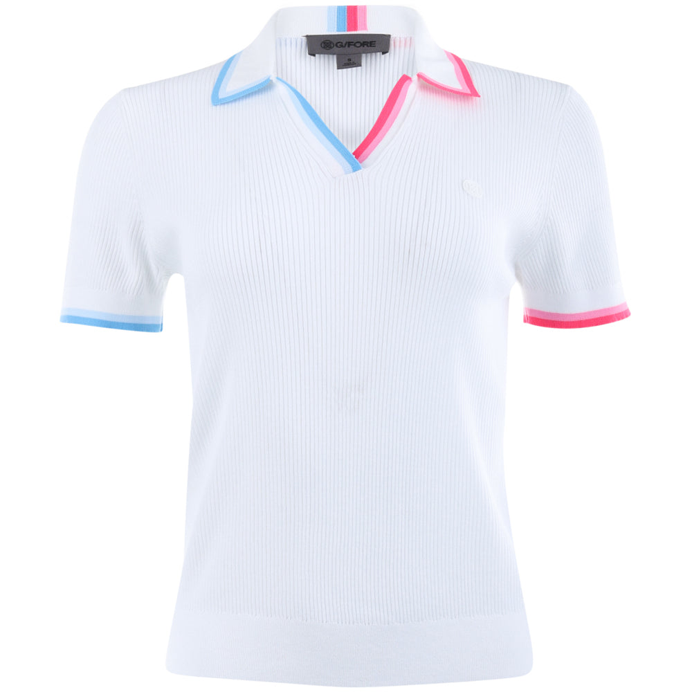 Women's Johnny Collar Cotton Blend Rib Polo
