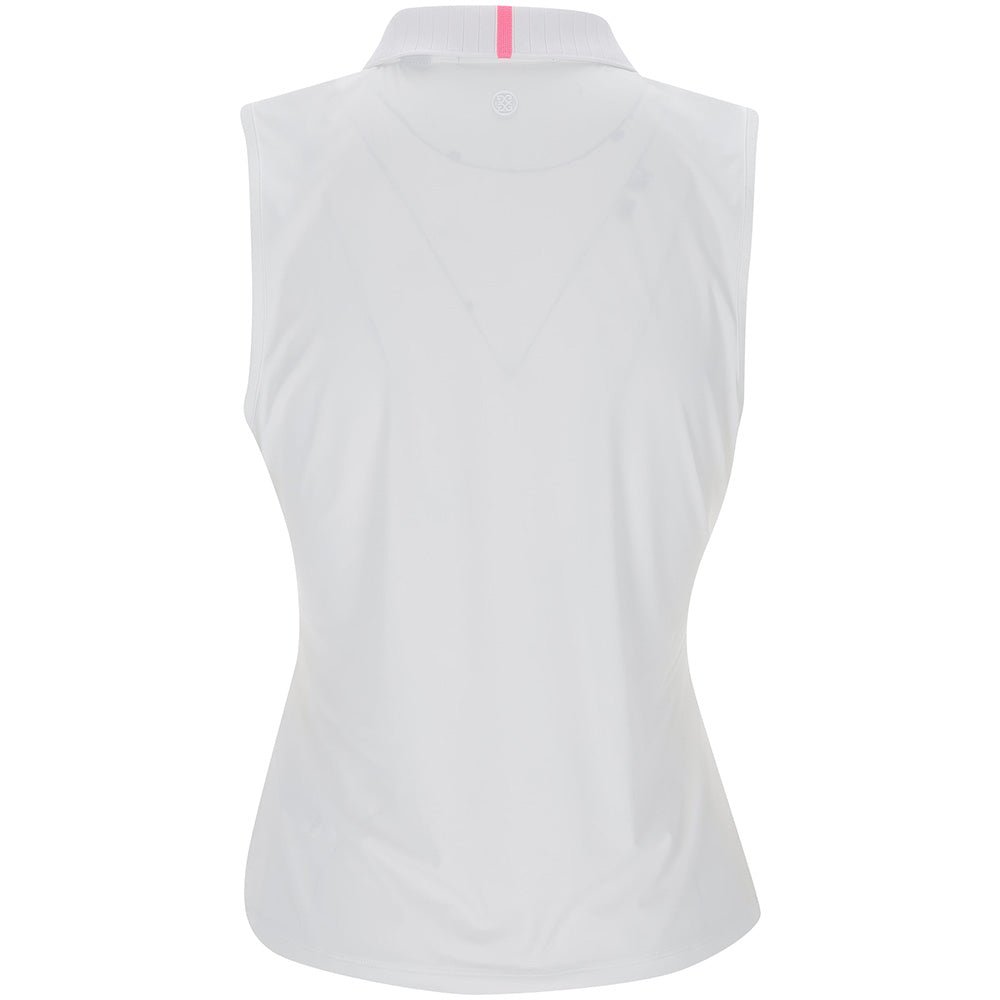 Women's Pleated Collar Silky Tech Nylon Sleeveless Polo - Fairway Styles