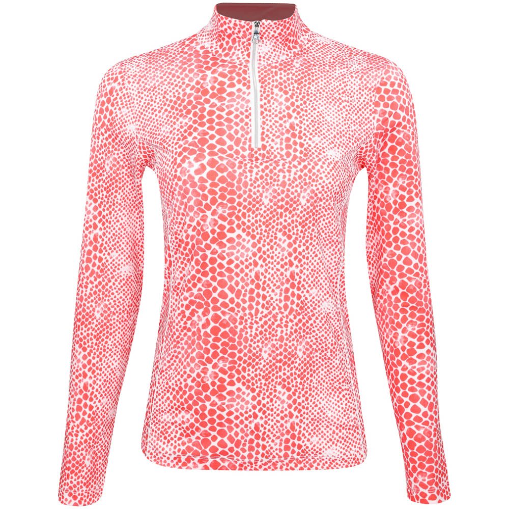 Women's The Snakeskin Long Sleeve 1/4 Zip Mock Neck Top - Fairway Styles