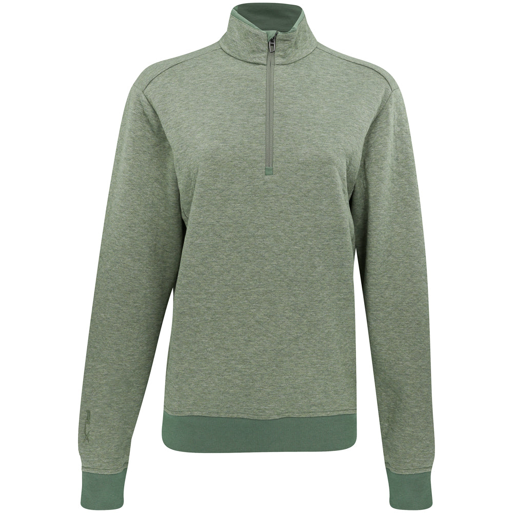 Women's Quilted Double-Knit 1/2 Zip Mock Neck Sweatshirt