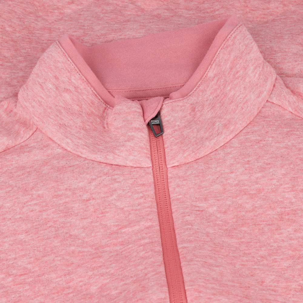 Quilted Double-Knit 1/4 Zip Mock Neck Sweatshirt