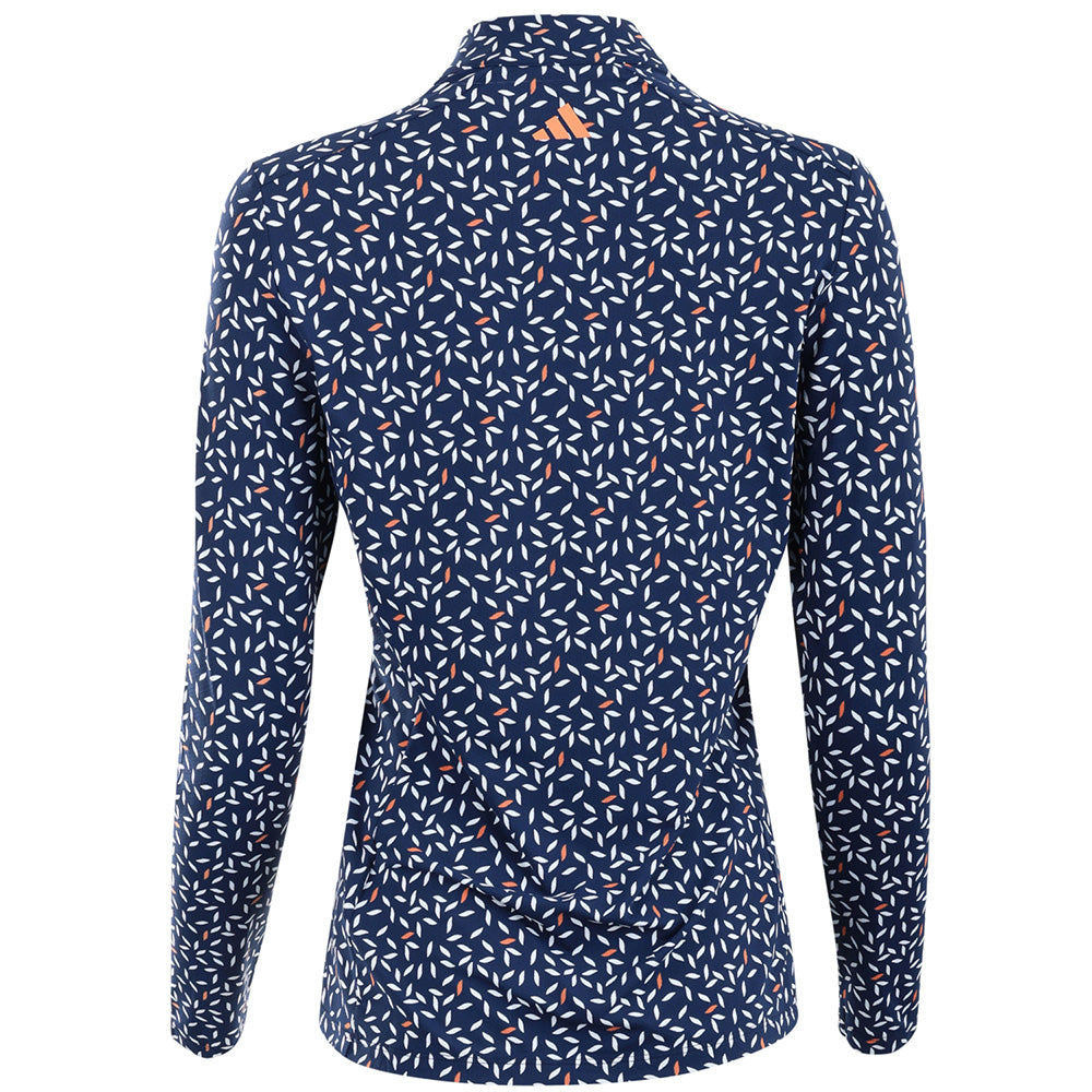 Women's Ultimate365 Printed Long Sleeve 1/4 Zip Mock Neck Polo