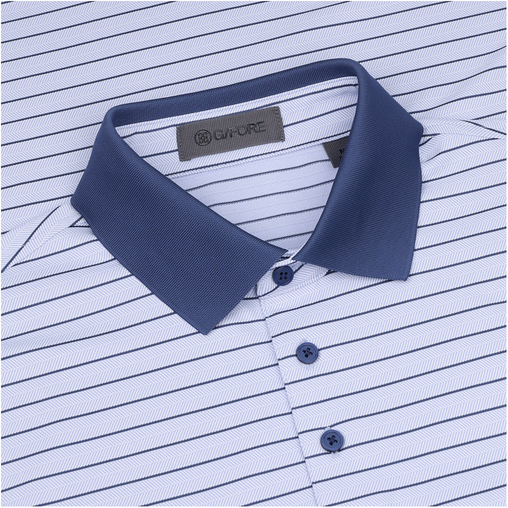 Herringbone Stripe Tech Jersey Polo