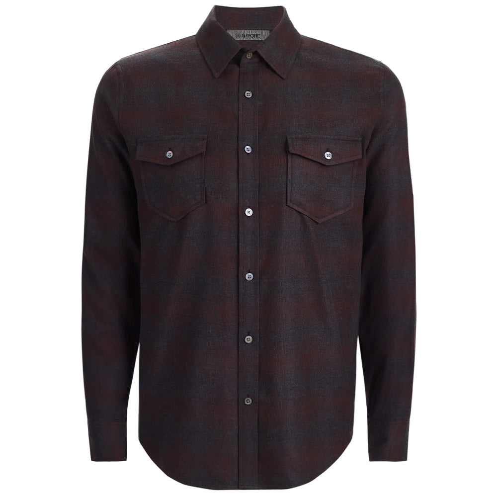 Italian Shadow Plaid Long Sleeve Shirt