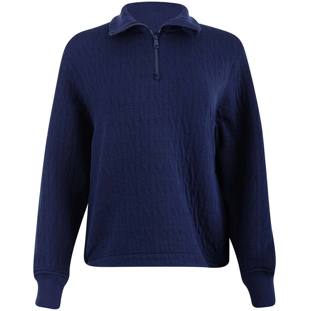 Women's Cable-Quilted 1/4 Zip Pullover