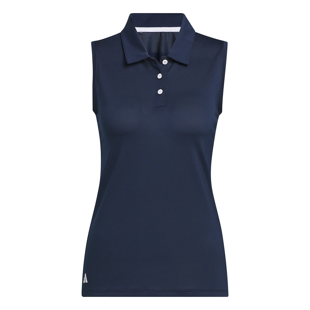 Women's Solid Ottoman Sleeveless Polo
