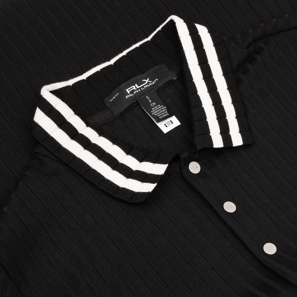 Women's Slim Fit Ribbed Long-Sleeve Polo