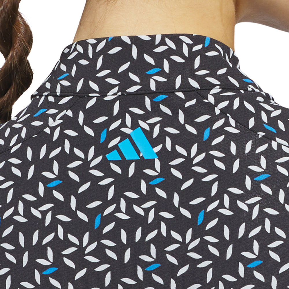 Women's Ultimate365 Printed Long Sleeve 1/4 Zip Mock Neck Polo