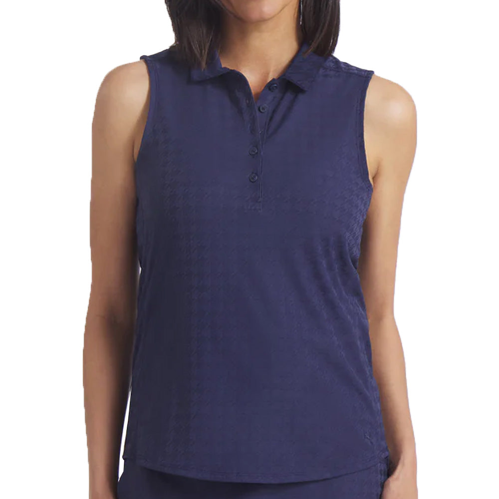 Women's Houndstooth Sleeveless Polo