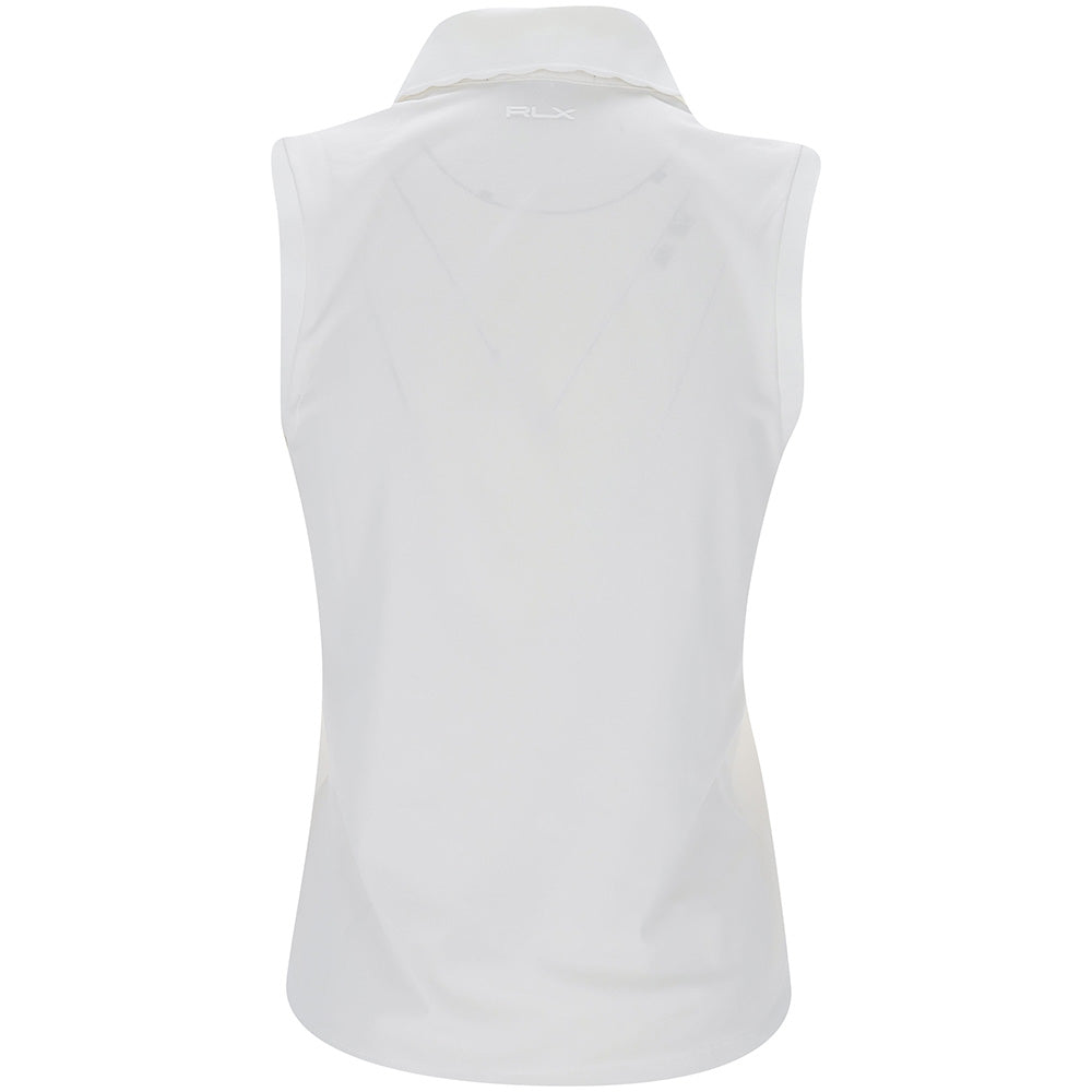 Women's Sleeveless Air Tech Pique Scallop Placket Tailored Fit Polo