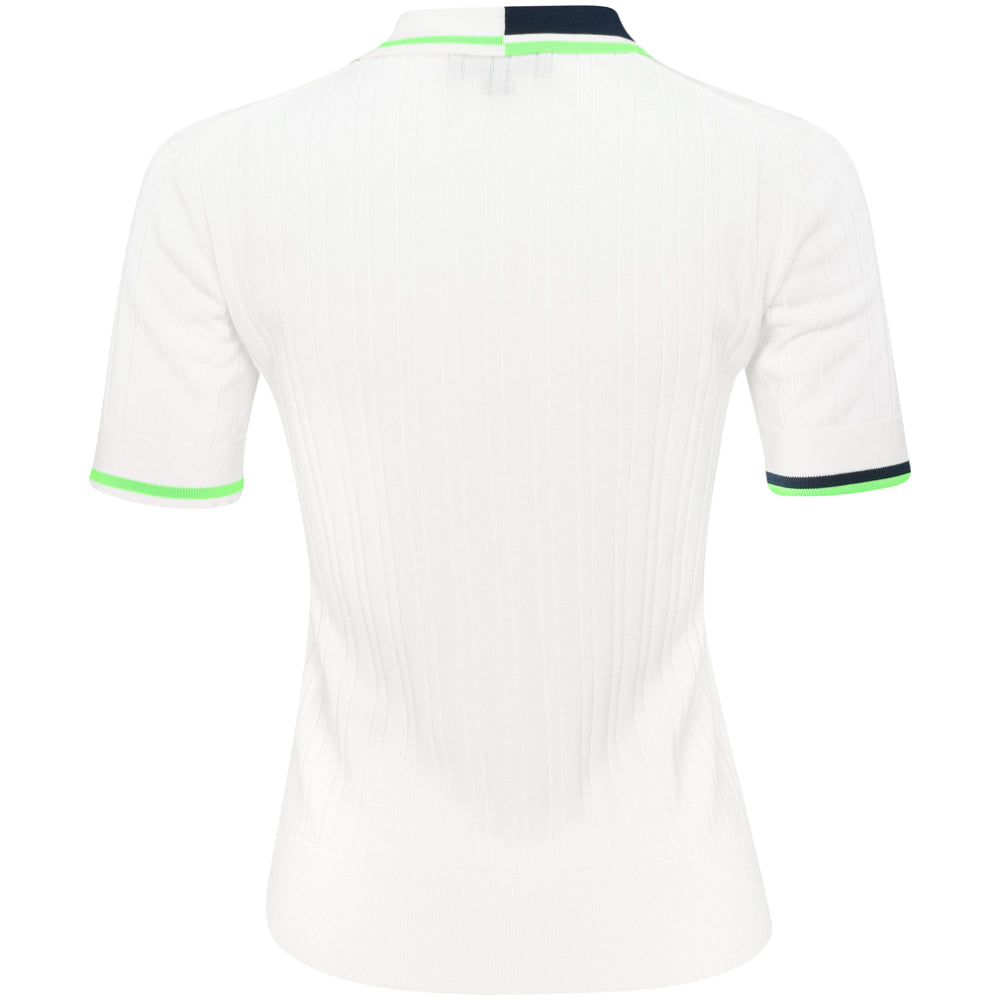 Women's Ribbed Cotton Blend Sweater Polo