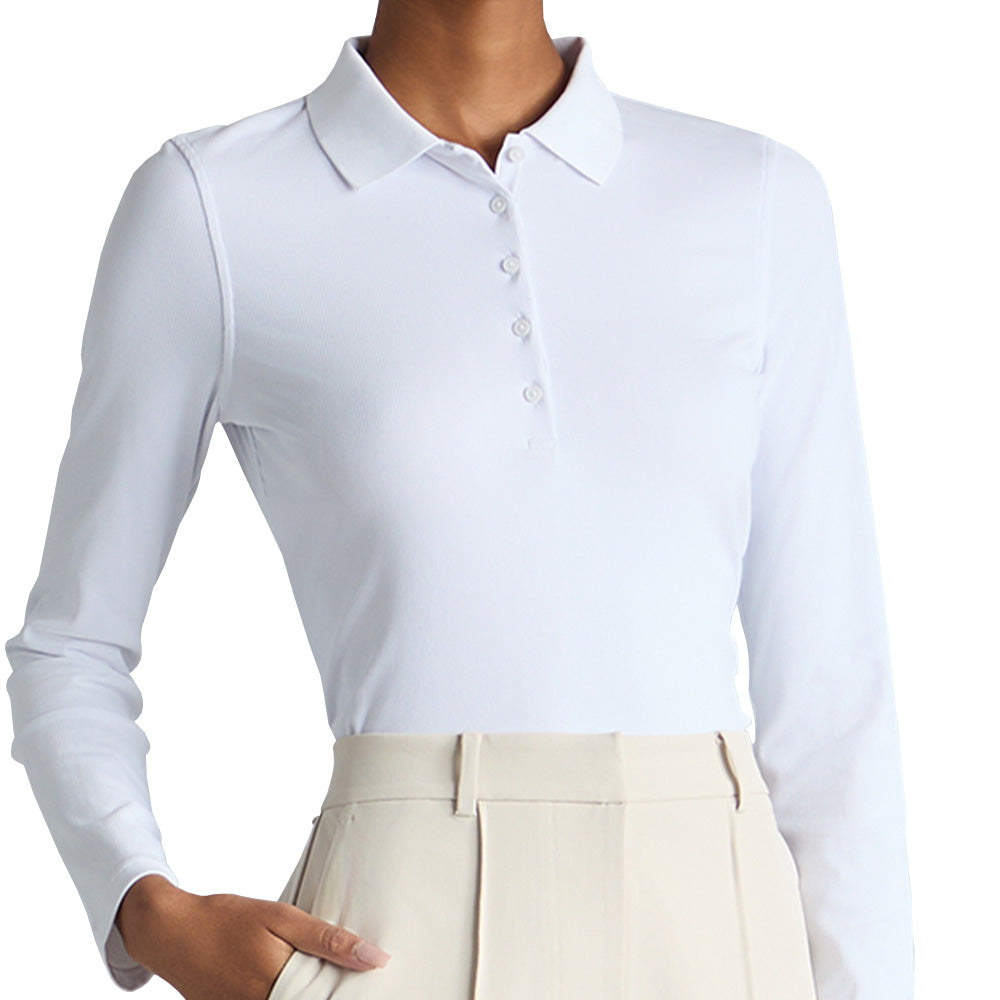 Women's Ribbed Tech Nylon Long Sleeve Polo