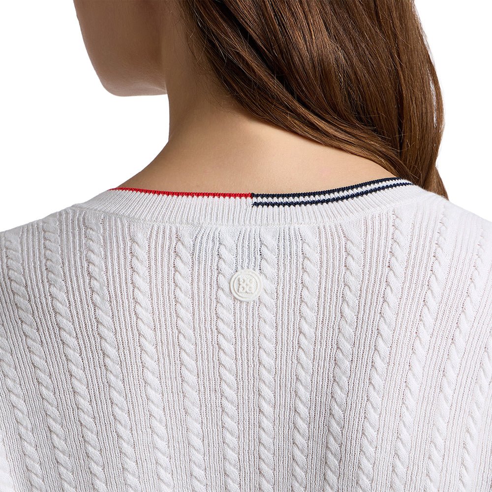 Women's Cable Knit Cashmere V-Neck Sweater