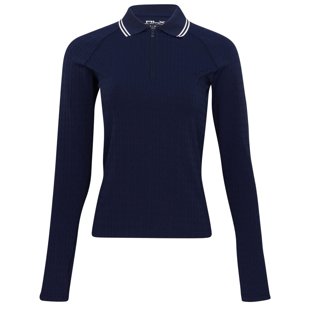 Women's Cable Long Sleeve 1/4 Zip Polo