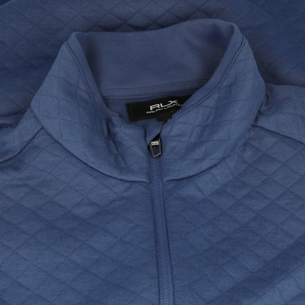 Quilted Double-Knit 1/4 Zip Mock Neck Sweatshirt