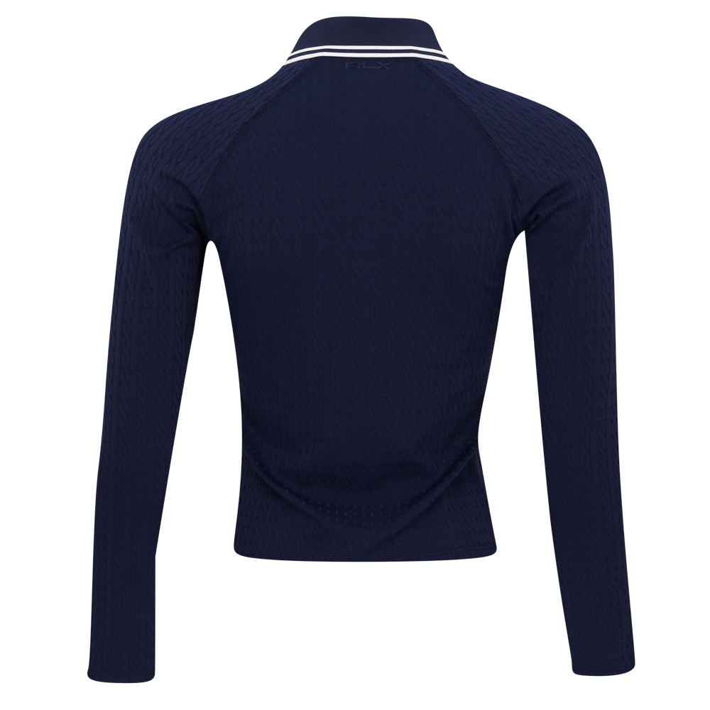 Women's Cable Long Sleeve 1/4 Zip Polo