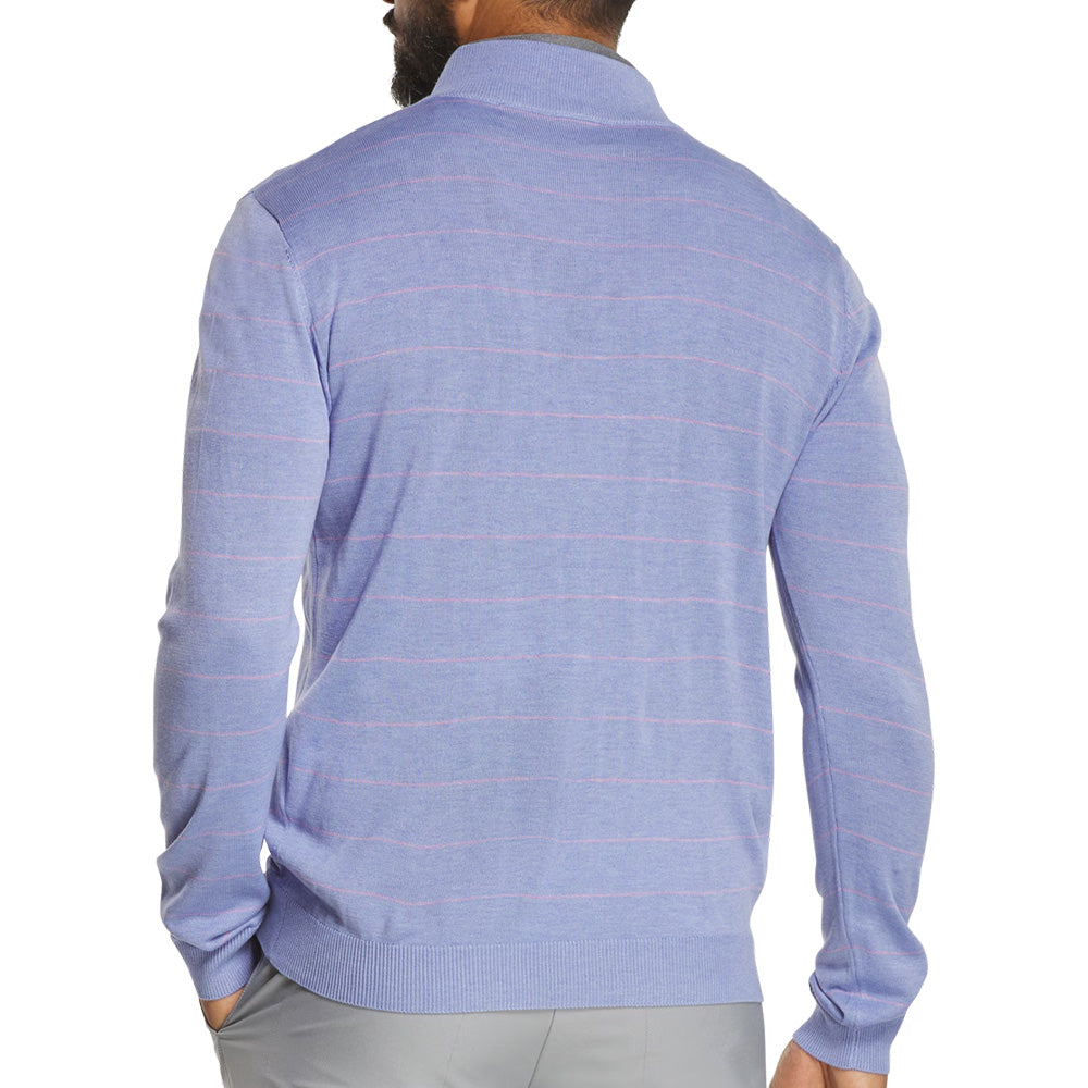 Wool Heather Stripe 1/4 Zip Sweater