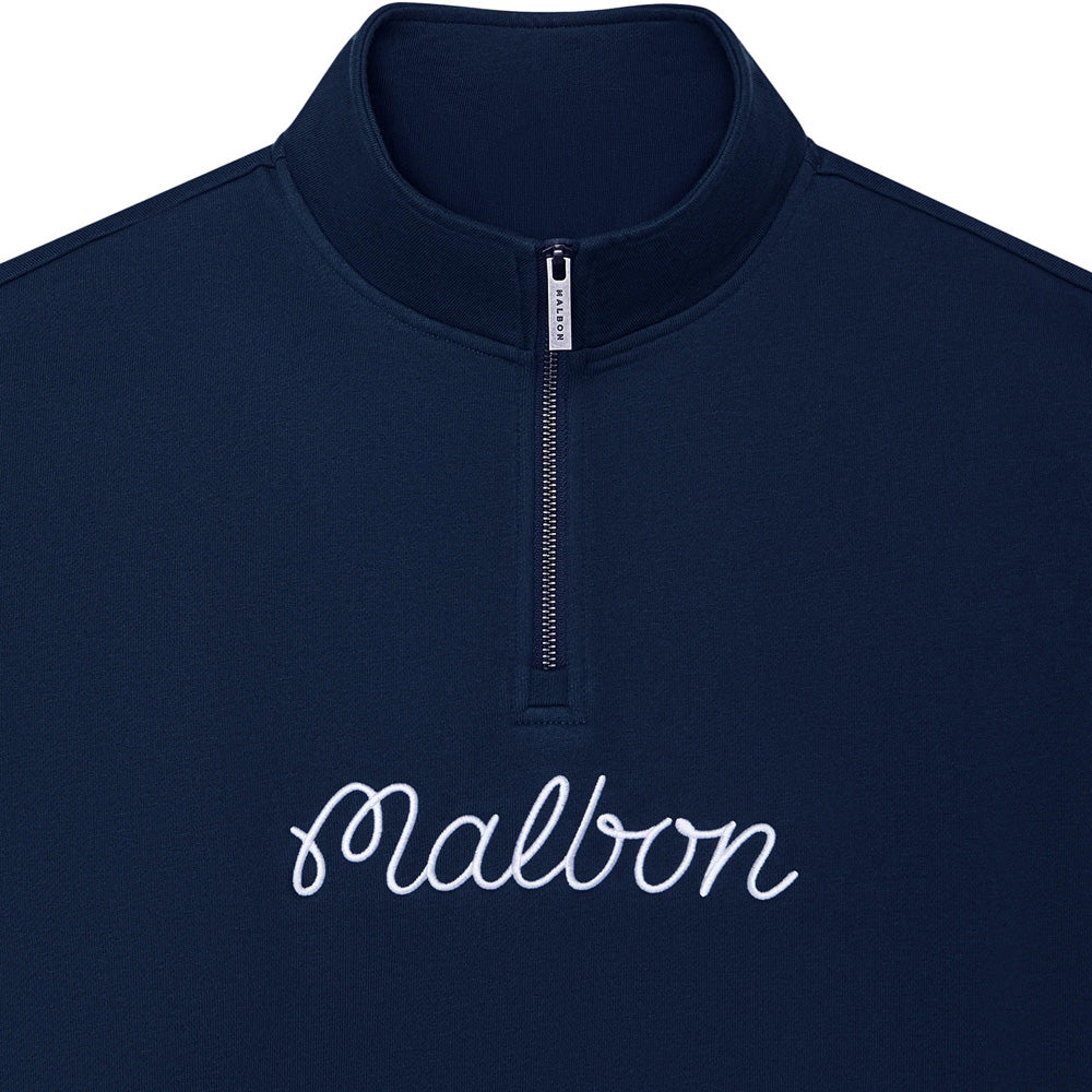 Collegiate 1/4 Zip Stand Collar Sweatshirt