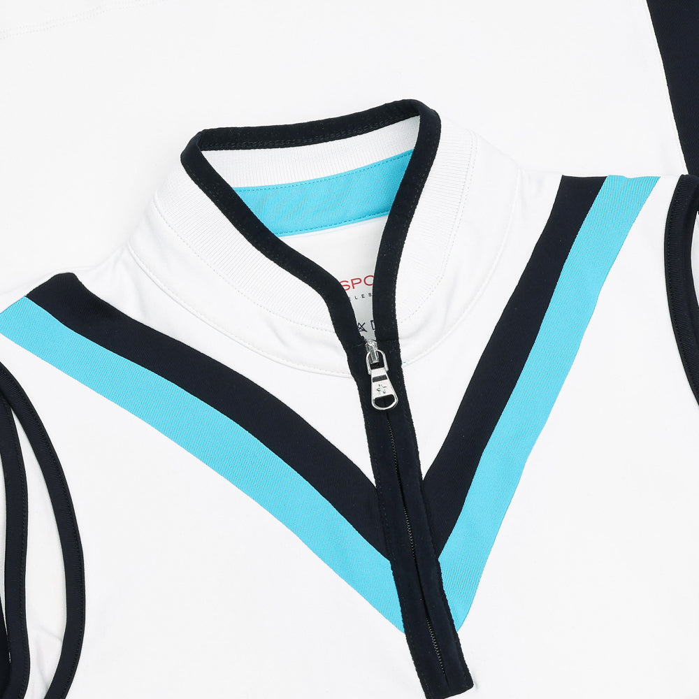 Women's The Hannah Multi-Chevron Sleeveless 1/4 Zip Blade Polo