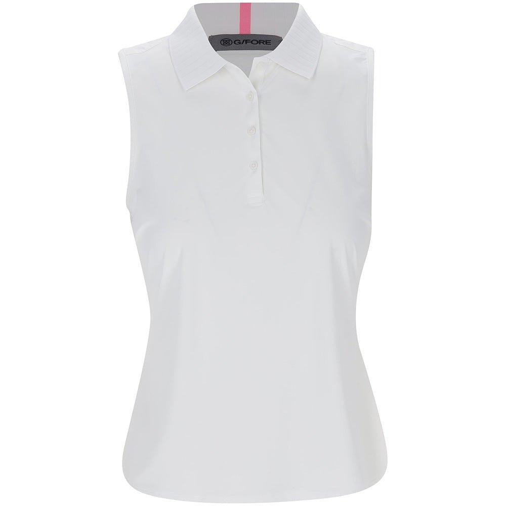 Women's Pleated Collar Silky Tech Nylon Sleeveless Polo - Fairway Styles