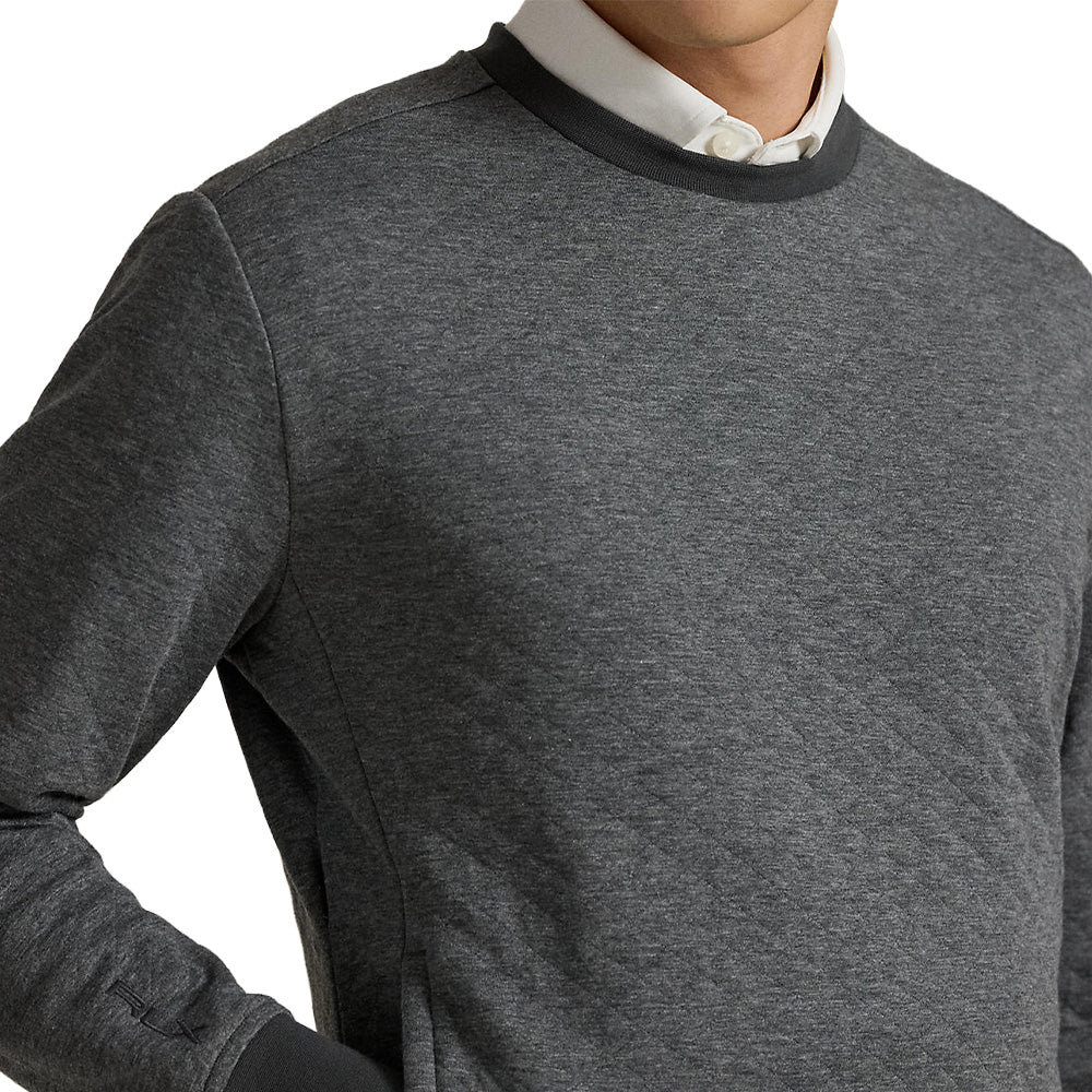 Quilted Double-Knit Crewneck Sweatshirt