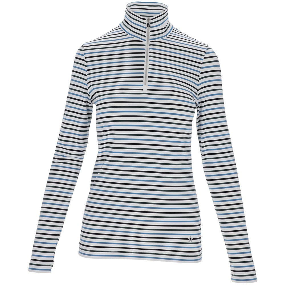 Women's The Simone Striped Long Sleeve 1/4 Zip Top - Fairway Styles