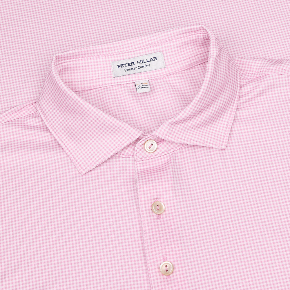 Gingham Performance Jersey Polo