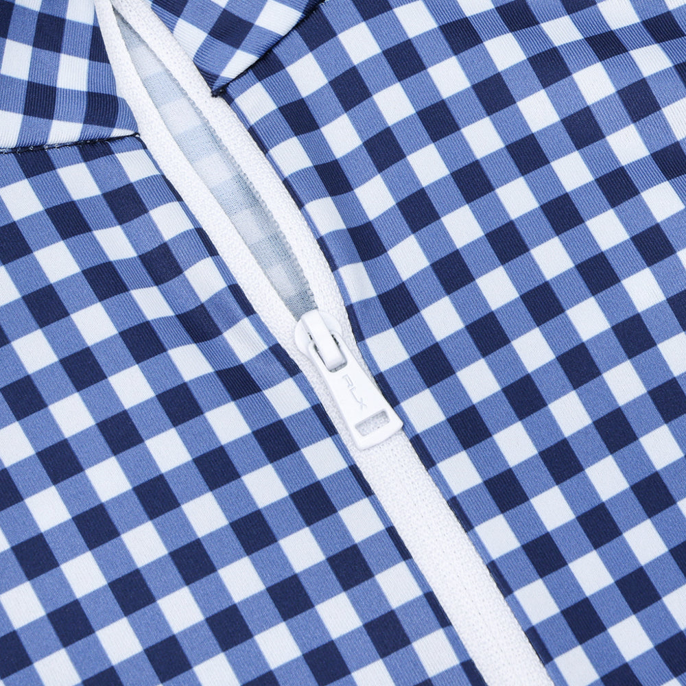 Women's Gingham Stretch-Jersey 1/4 Zip Pullover