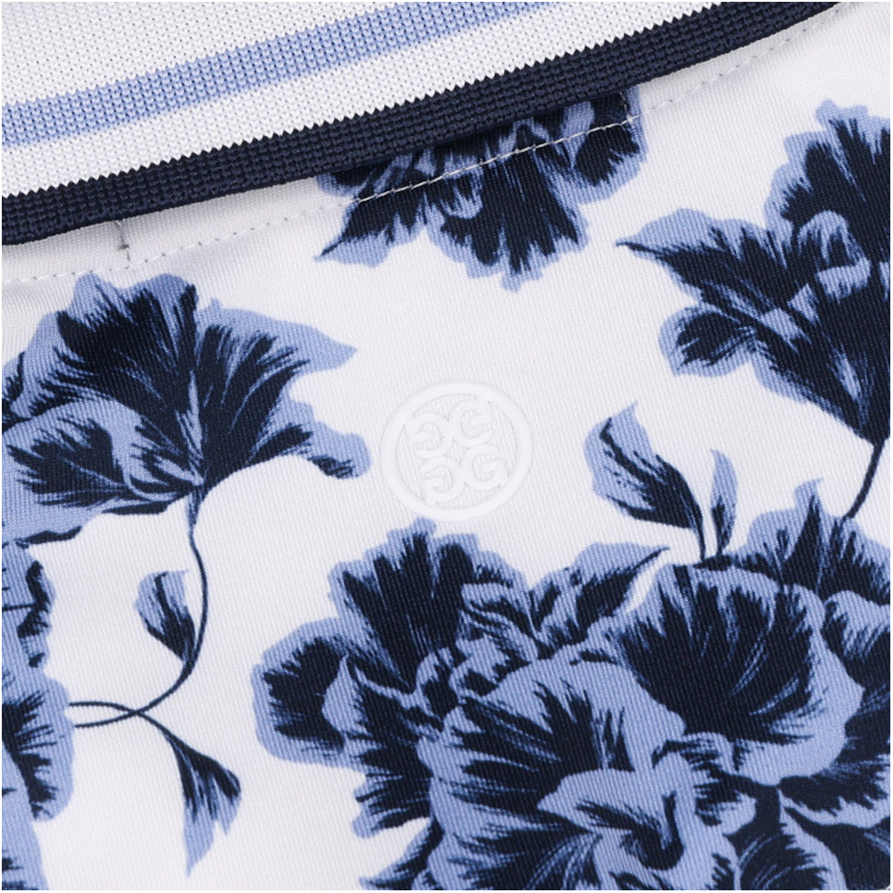 Women's Floral Print Silky Tech Sleeveless Polo