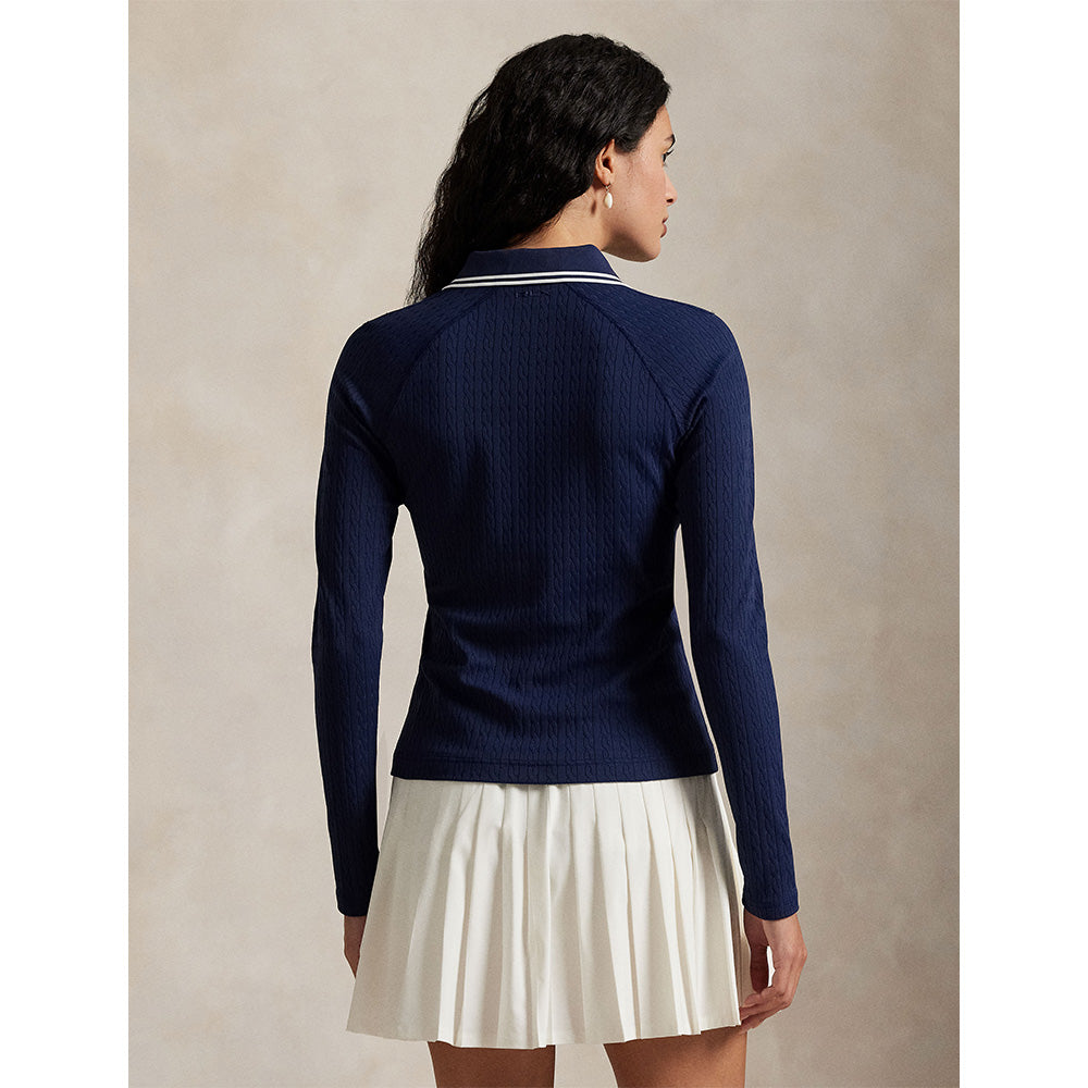 Women's Cable Long Sleeve 1/4 Zip Polo