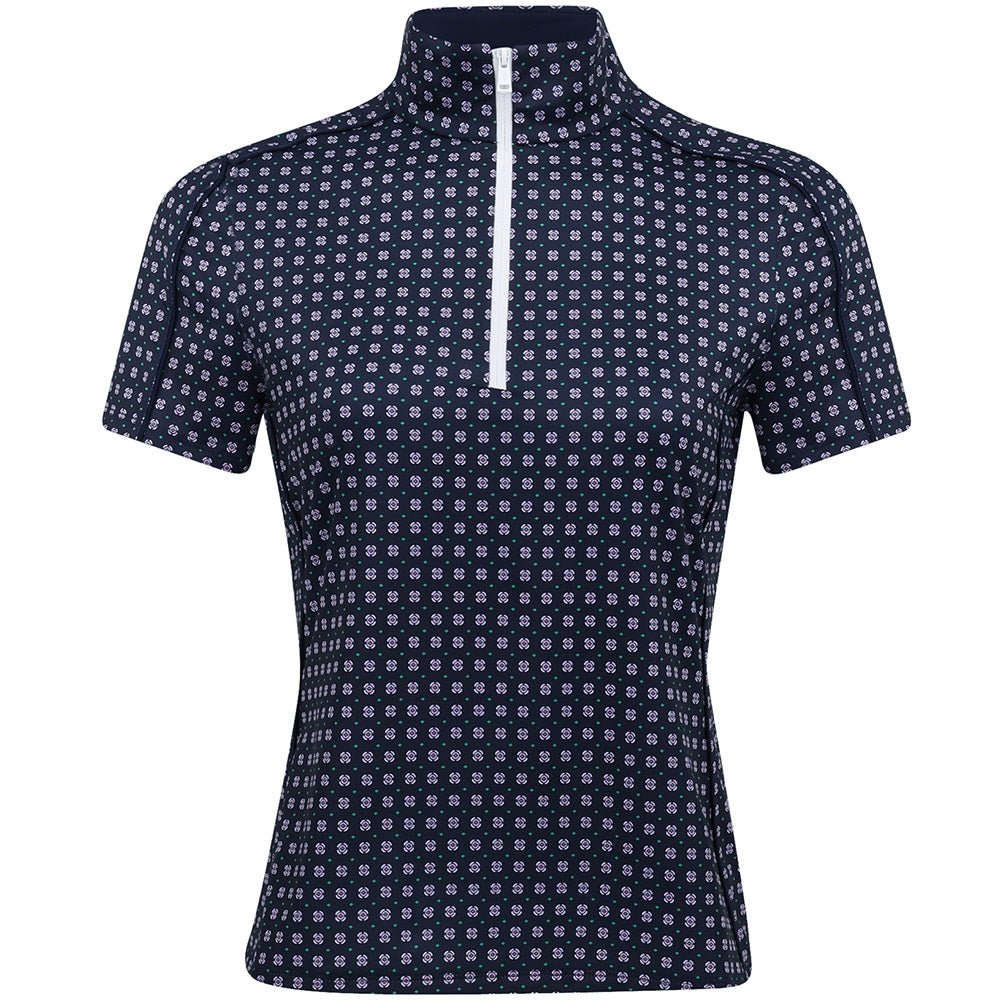 Women's Slim Fit Stretch Jersey 1/4 Zip Polo - Fairway Styles