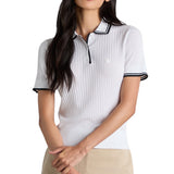 Women's Ribbed Knit Sweater Polo