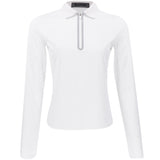 Women's Silky Tech Nylon Long Sleeve 1/4 Zip Polo