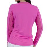 Women's Mesh Long Sleeve Crewneck Top