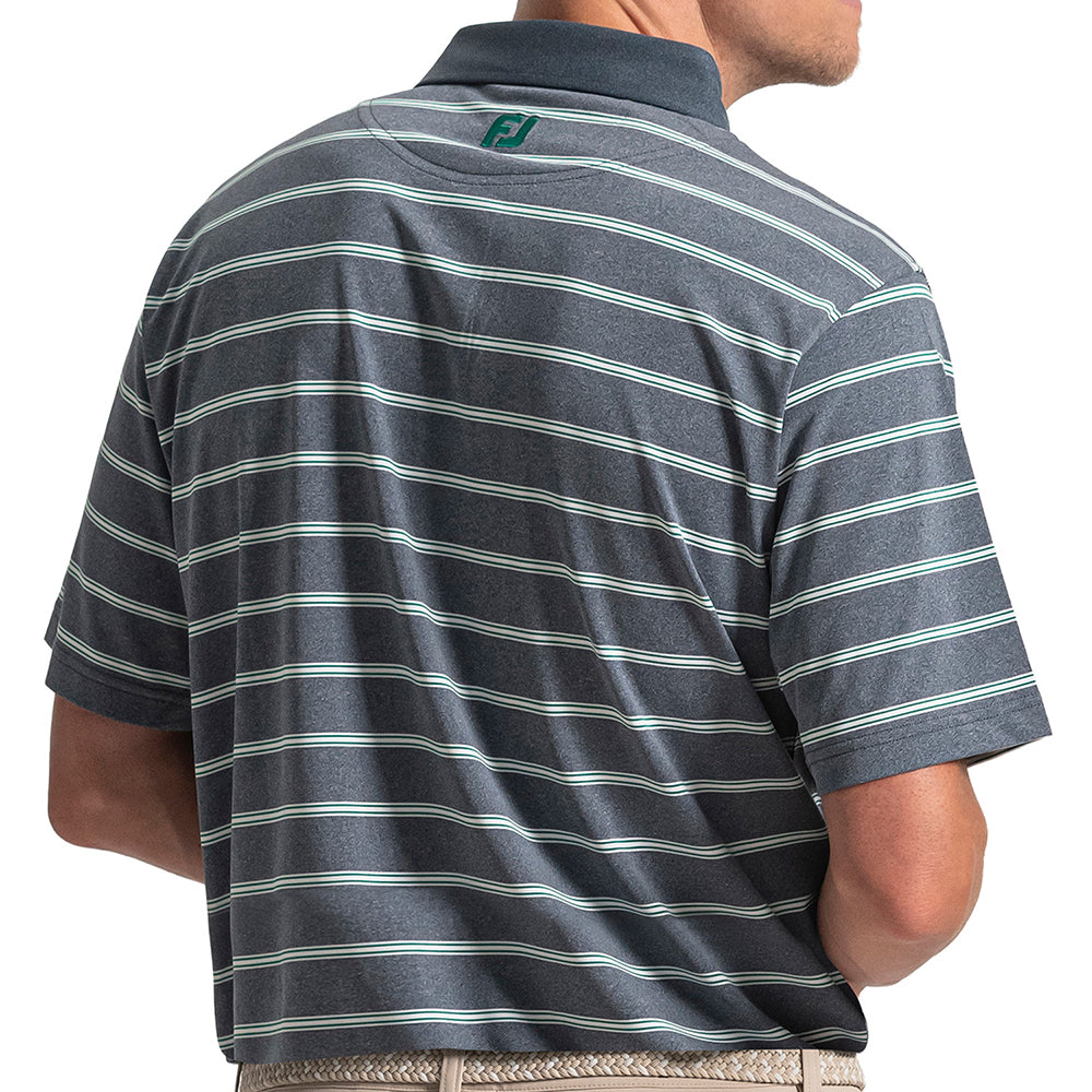Open Stripe Heather Polo