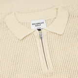 Loose Knit Long Sleeve 1/4 Zip Polo
