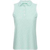 Women's Stepped Clubs Banded Sport Mesh Sleeveless Polo