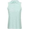 Women's Stepped Clubs Banded Sport Mesh Sleeveless Polo