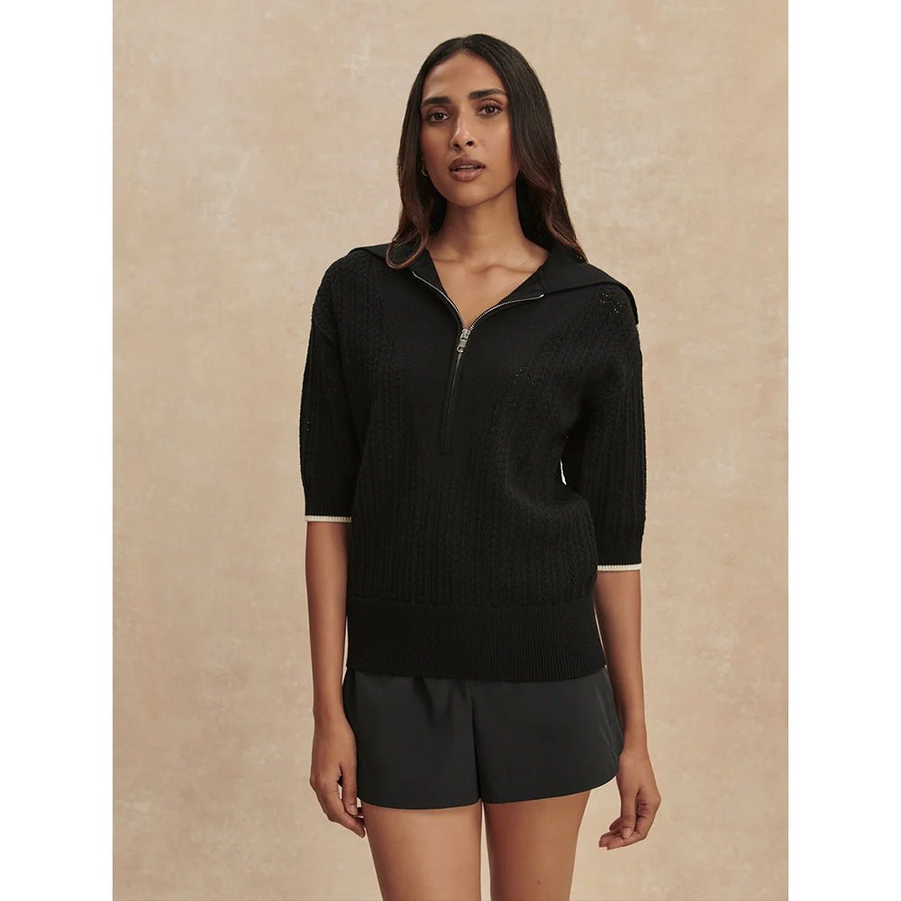 Women's Arney Knit Half Sleeve 1/2 Zip Polo