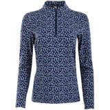 Women's Ultimate365 Printed Long Sleeve 1/4 Zip Mock Neck Polo