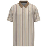 The Weekender Polo - Cream Stripe Print