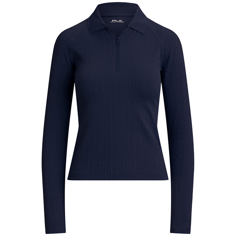 Women's Cable Long Sleeve 1/4 Zip Polo