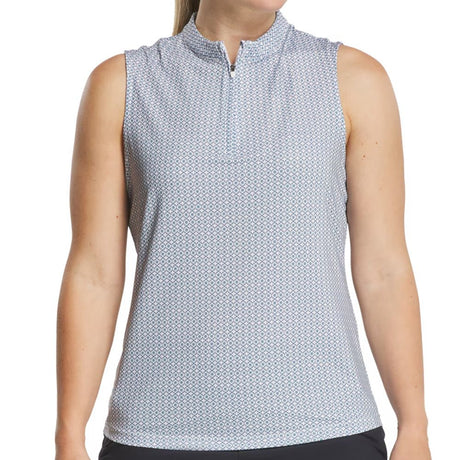 Women's Sleeveless 1/4 Zip Mock Neck Shirt - Fairway Styles