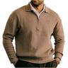 Loose Knit Long Sleeve 1/4 Zip Polo