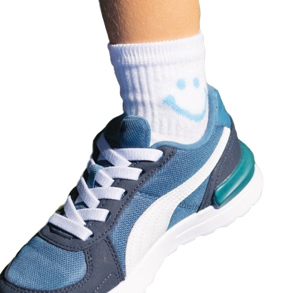 Juniors' Blue Smiley Socks