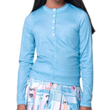 Girls' Linen Play Long Sleeve Henley Shirt