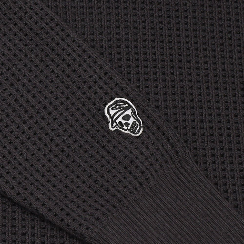 Loose Knit Long Sleeve 1/4 Zip Polo