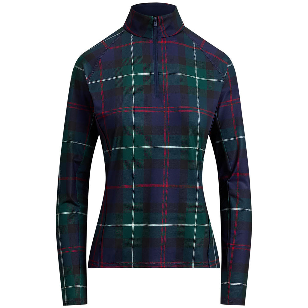 Women's Plaid Stretch-Jersey 1/4 Zip Pullover