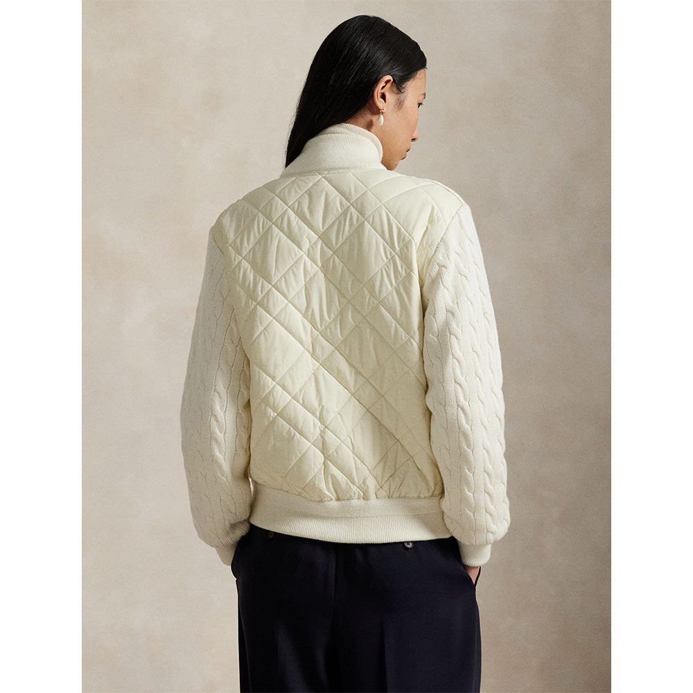 Women's Hybrid Cable-Knit Bomber Jacket